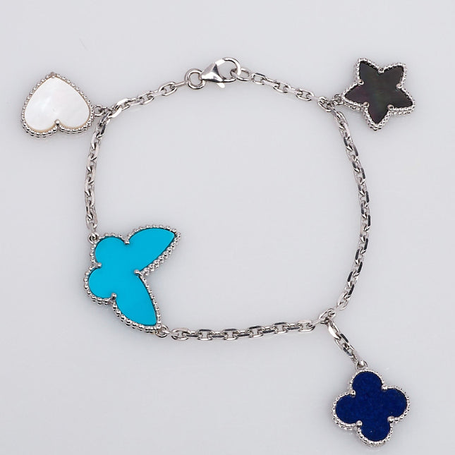 LUCKY SPRING SILVER BRACELET 4 MOTIF