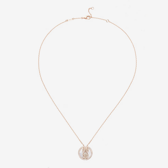 CHANCE INFINIE LUCKY MEDALS PINK GOLD NECKLACE