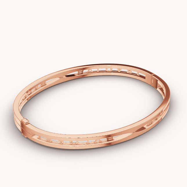 ZERO 1 SPIRAL LOGO PINK GOLD BRACELET