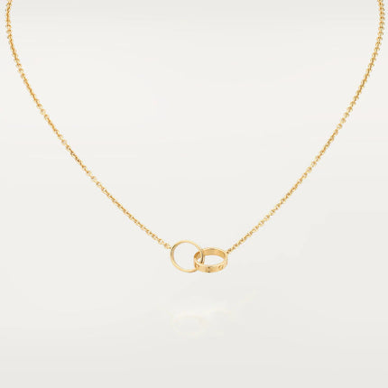 LOVE NECKLACE DOUBLE RING GOLD