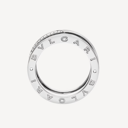 ZERO 1 THREE-BAND WITH DEMI-PAVED DIAMONDS ON THE EDGES RING