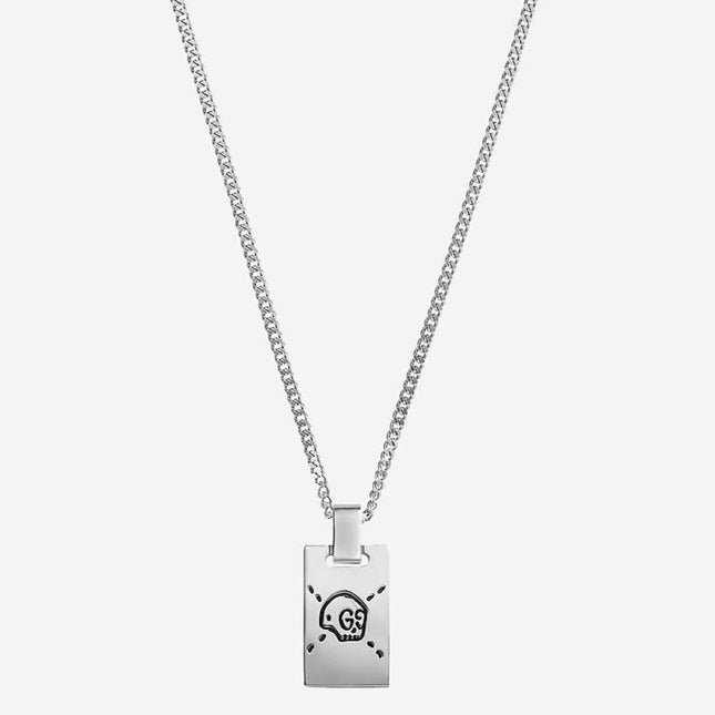 GG GHOST STERLING SILVER SKULL NECKLACE