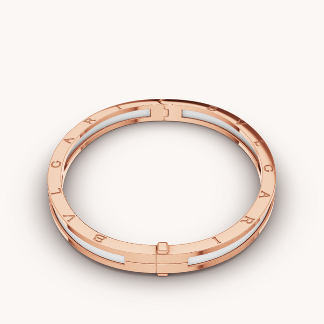 ZERO 1 PINK GOLD WITH WHITE CERAMIC BRACELET