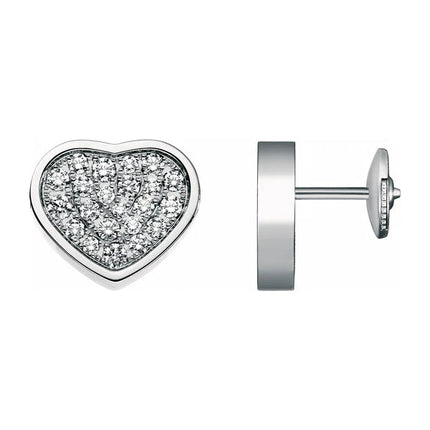 HAPPY HEART EARRINGS SILVER DIAMOND