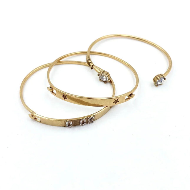 D EVOLUTION BRACELET SET ANTIQUE GOLD-FINISH METAL