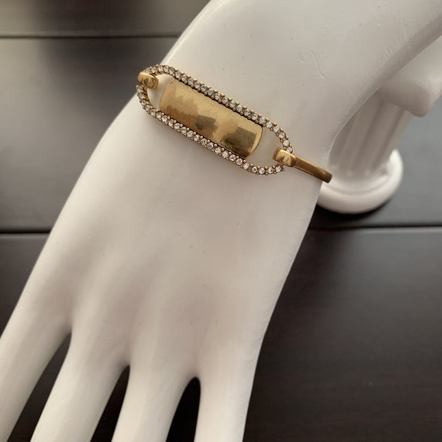 DIO OVAL LETTER BRACELET GOLD DIAMOND