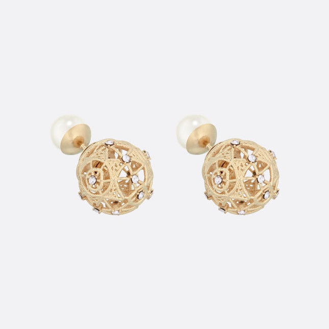 CD TRIBALES PEARL GOLD DIAMOND EARRINGS