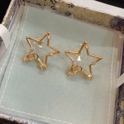 CD EARRINGS STAR GOLD DIAMOND