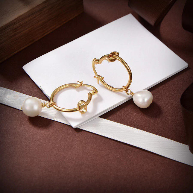 CD PEARL GOLD EARRINGS