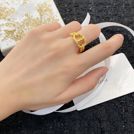 CD NAVY GOLD RING