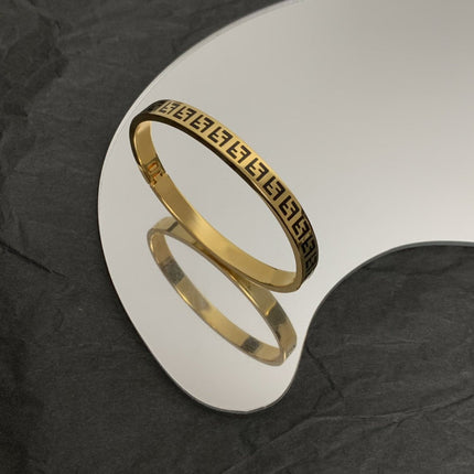 FOREVER F GOLD BRACELET BLACK