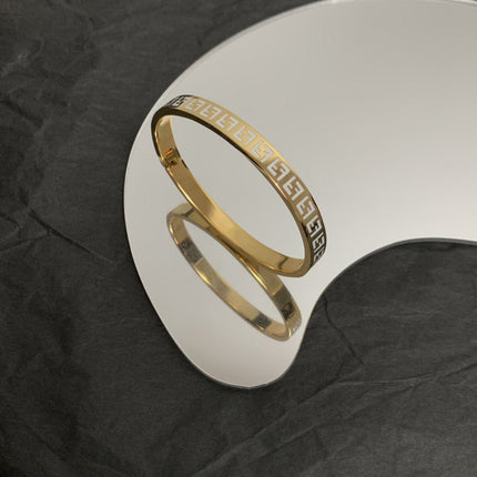 FOREVER F GOLD BRACELET WHITE