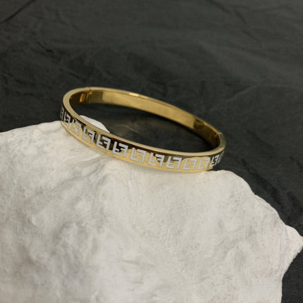 FOREVER F GOLD BRACELET WHITE