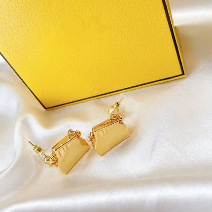 FF BAG GOLD EARRINGS