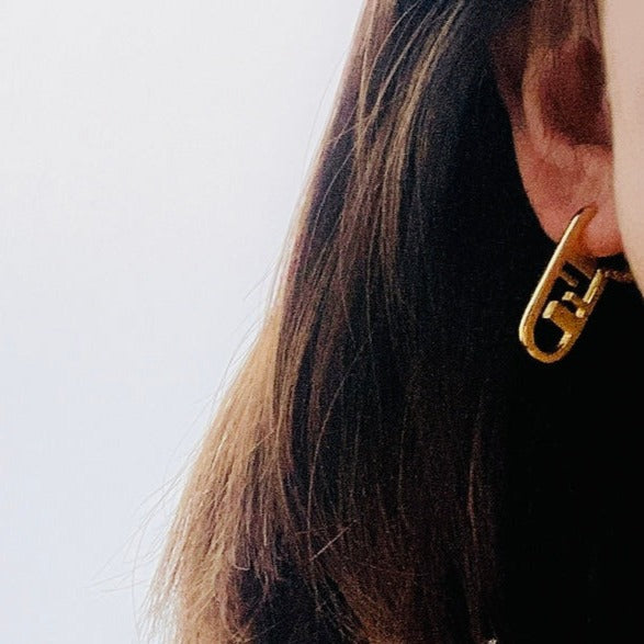 F O'LOCK GOLD EARRINGS