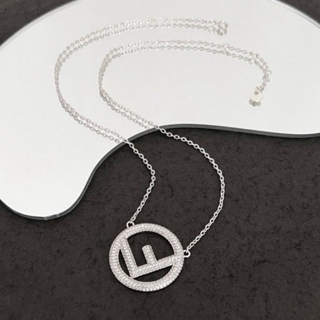 F LOGO NECKLACE FULL DIAMOND