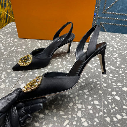 LV MET SLINGBACK PUMP BLACK