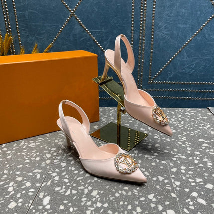 LV MET SLINGBACK PUMP BEIGE