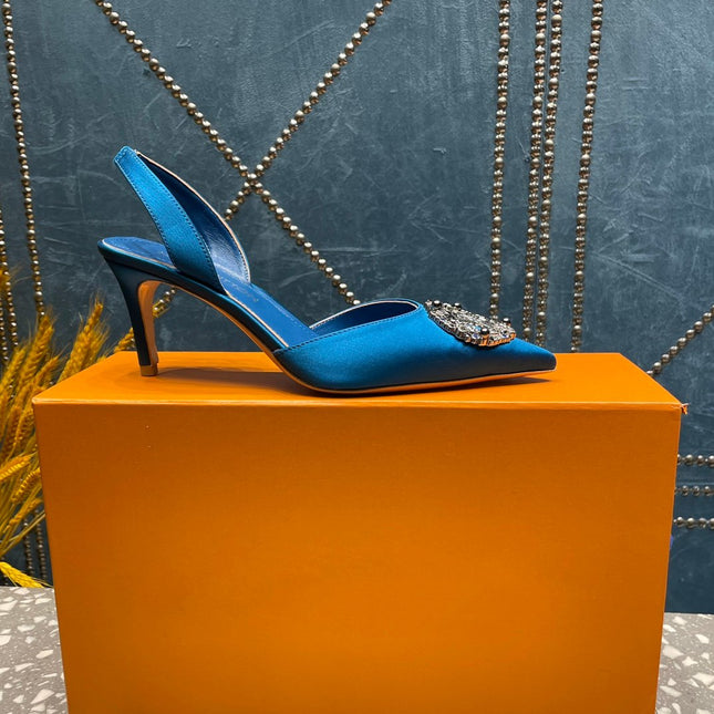 LV MET SLINGBACK PUMP BLUE