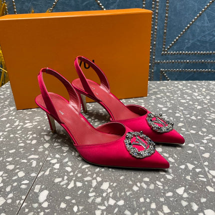 LV MET SLINGBACK PUMP RED