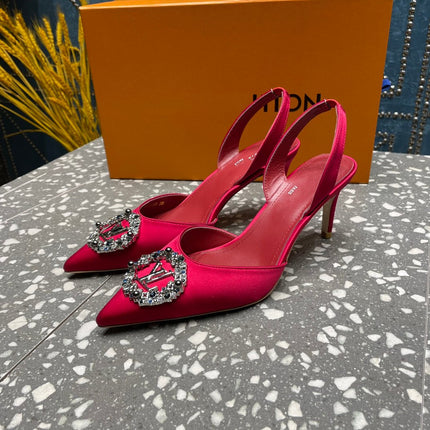 LV MET SLINGBACK PUMP RED