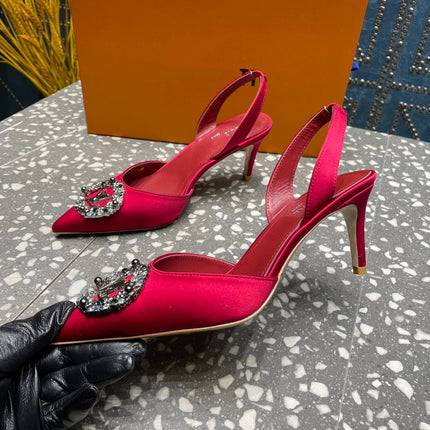 LV MET SLINGBACK PUMP RED