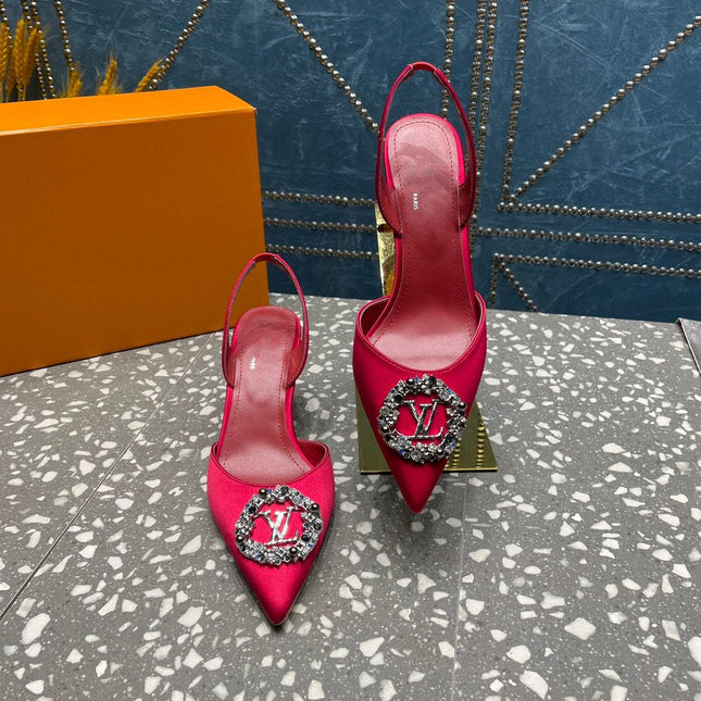 LV MET SLINGBACK PUMP RED