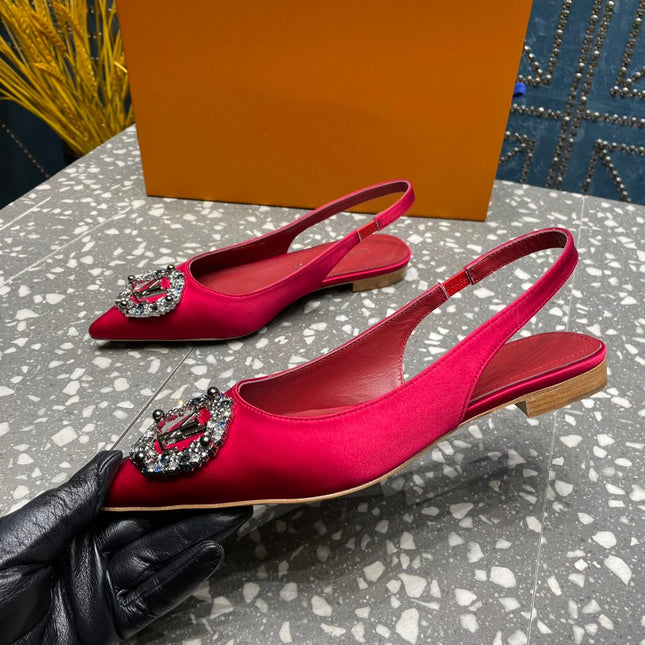 LV MET SLINGBACK BALLERINA RED