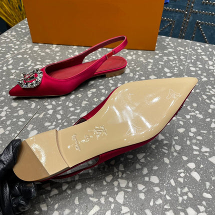 LV MET SLINGBACK BALLERINA RED