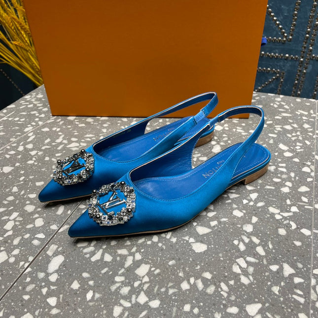 LV MET SLINGBACK BALLERINA BLUE