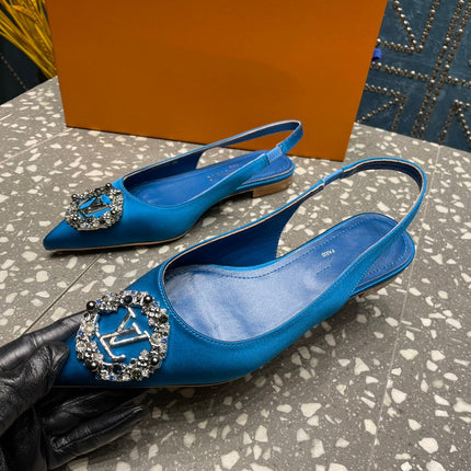 LV MET SLINGBACK BALLERINA BLUE