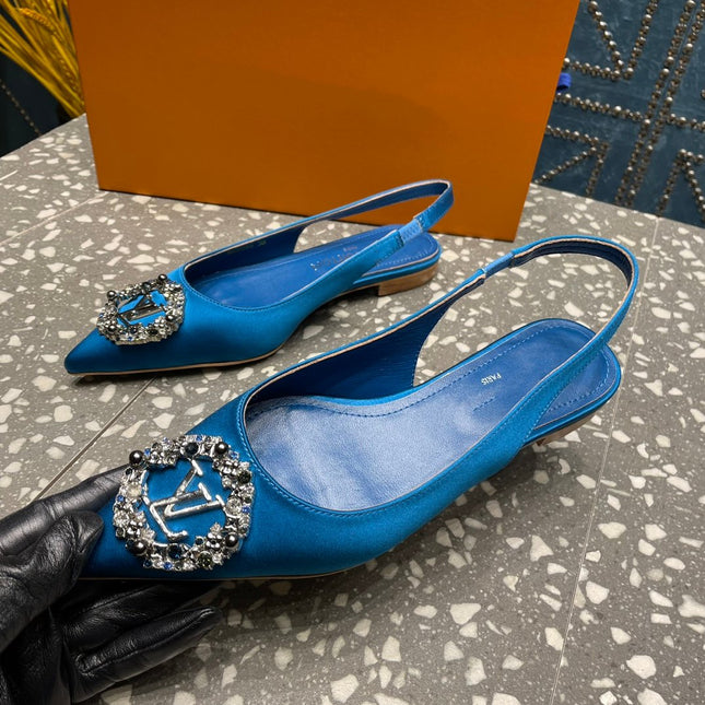 LV MET SLINGBACK BALLERINA BLUE