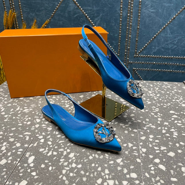 LV MET SLINGBACK BALLERINA BLUE