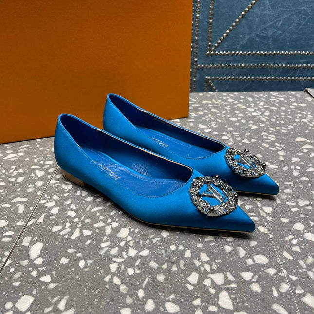 LV MET FLAT BALLERINA BLUE