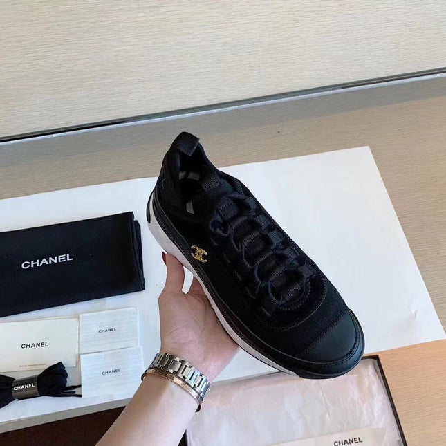 CC Bubble Quilted Trainer Sneaker Black White