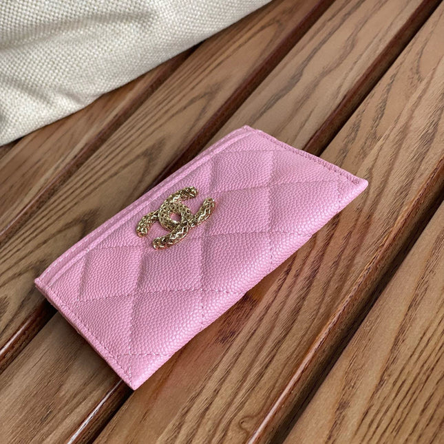 CC CARD HOLDER 10 PINK CAVIAR