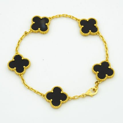 CLOVER BRACELET 5 MOTIFS ONYX