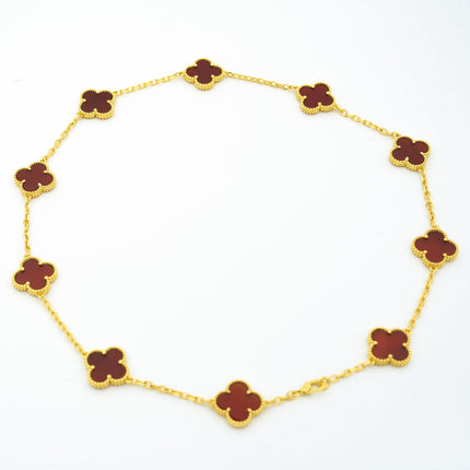 VINTAGE CARNELIAN NECKLACE 10 MOTIFS GOLD