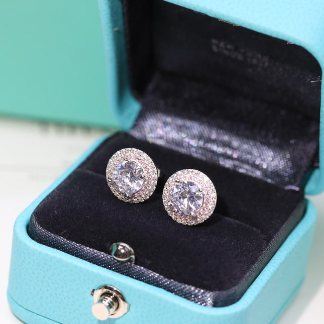 ROUND HALO EARRINGS