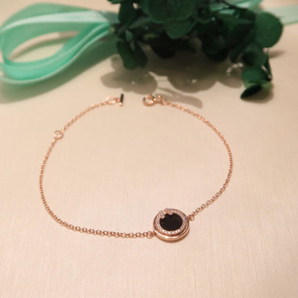 DIAMOND CIRCLE PINK GOLD BRACELET