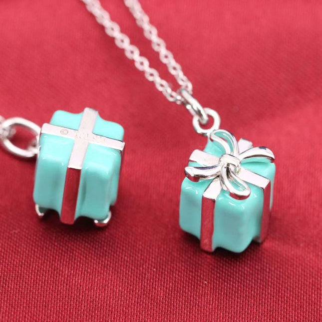 BLUE BOX CHARM NECKLACE