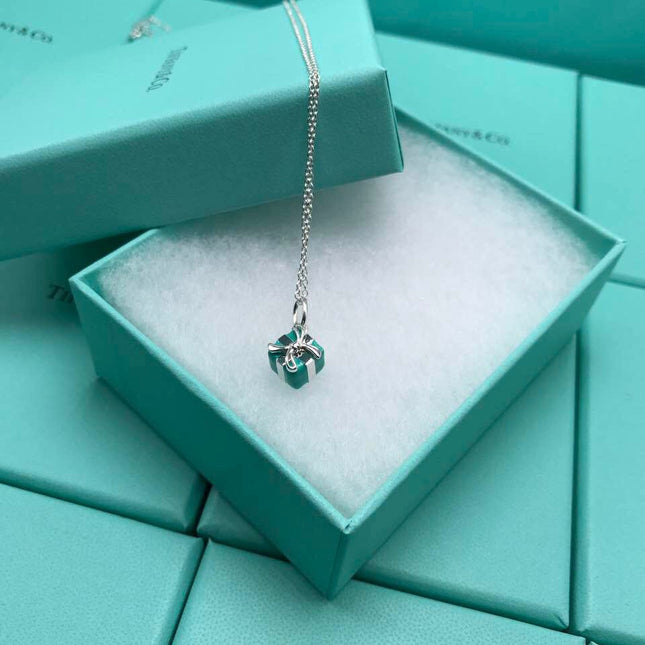 BLUE BOX CHARM NECKLACE