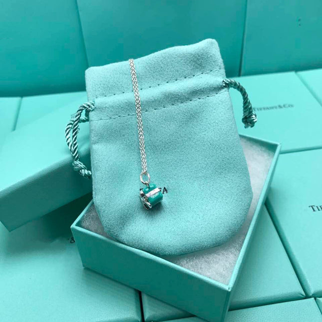 BLUE BOX CHARM NECKLACE