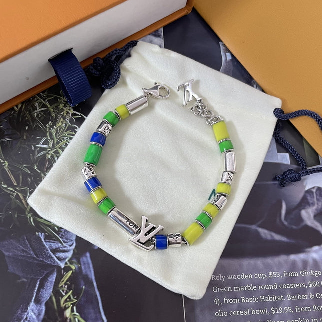 LV SUNRISE BEADED BRACELET MULTI-COLORED STERLING SILVER