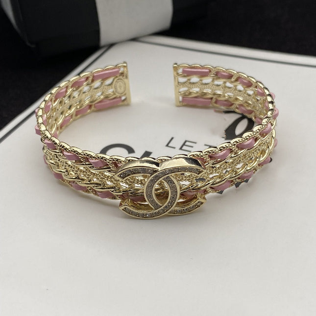 CC PINK ROPE GOLD DIAMOND BRACELET