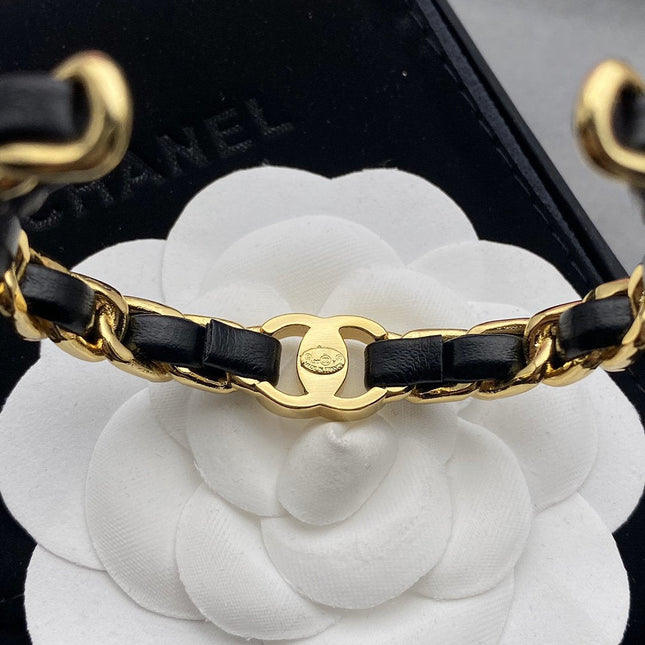 CC BLACK ROPE GOLD DIAMOND BRACELET