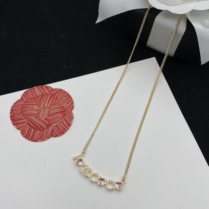 CC PINK NECKLACE GOLD DIAMOND