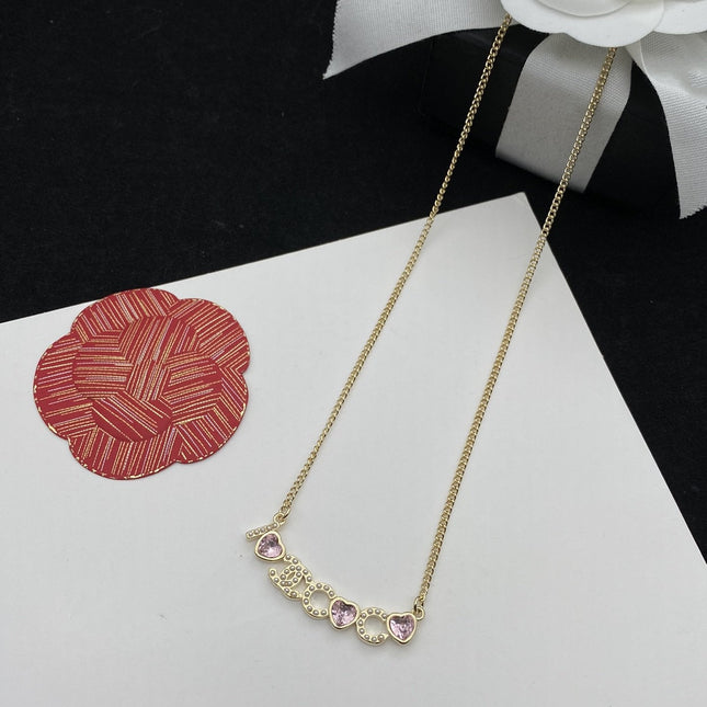 CC PINK NECKLACE GOLD DIAMOND