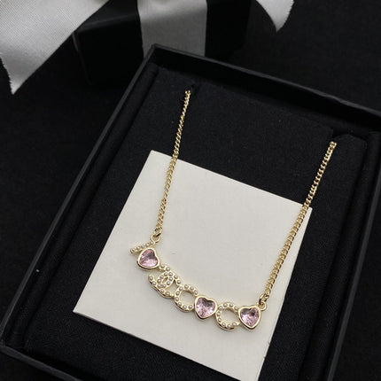 CC PINK NECKLACE GOLD DIAMOND