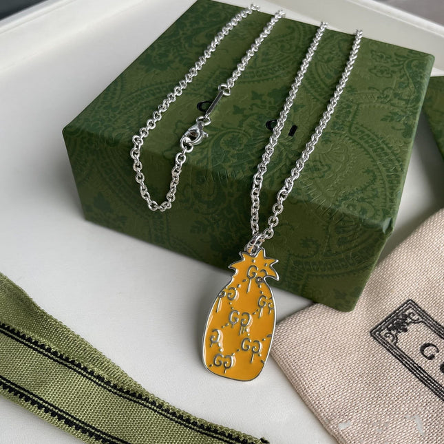 GG NECKLACE PENDANT PINEAPPLE PATTERN